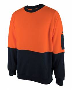 310 Cotton Crew Neck Fleece, Hi Vis